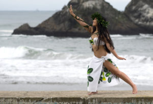 Island dancer on the shore